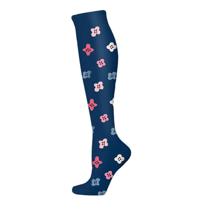 Chaussettes de compression Blooming Flowers (6 paires) - Bleu marine-B - S/M - image 10