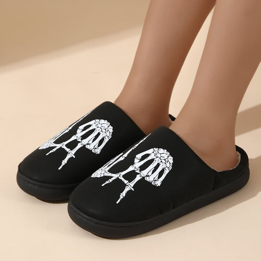 Chaussons grande taille à imprimé tête de mort - Noir - EU44-45 (US10-11) - image 1