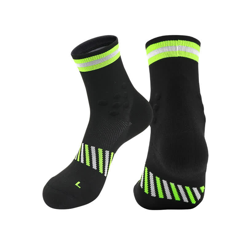 Chaussettes de compression respirantes pour le cyclisme (4 paires) - Noir et jaune - EU39-44 (US6-10) - image 9