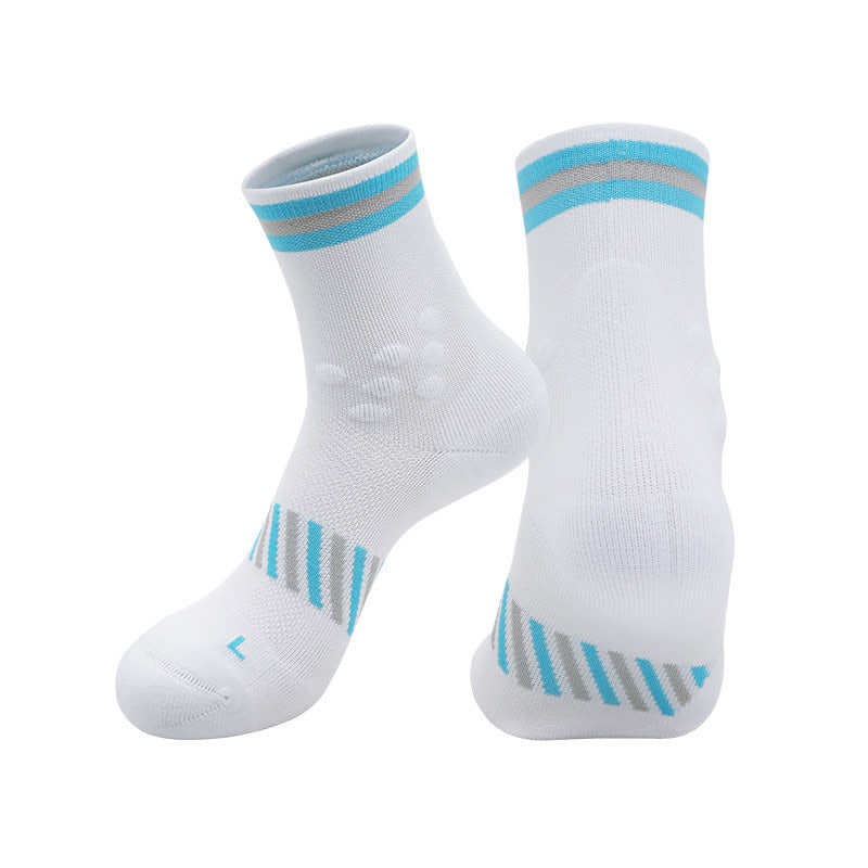Chaussettes de compression respirantes pour le cyclisme (4 paires) - Blanc et bleu - EU39-44 (US6-10) - image 3