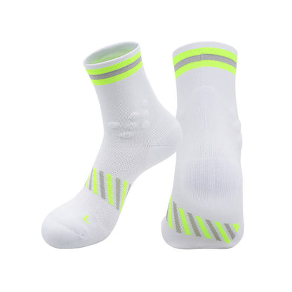 Chaussettes de compression respirantes pour le cyclisme (4 paires) - Blanc et jaune - EU39-44 (US6-10) - image 5