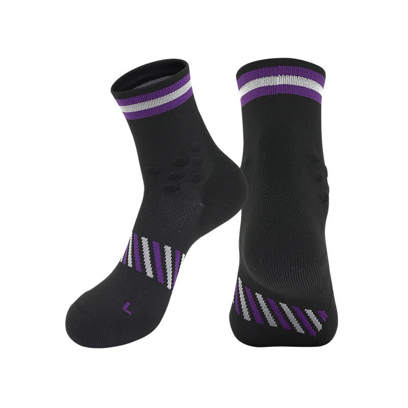 Chaussettes de compression respirantes pour le cyclisme (4 paires) - Noir et violet - EU39-44 (US6-10) - image 7