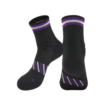 Chaussettes de compression respirantes pour le cyclisme (4 paires) - Noir et violet - EU39-44 (US6-10) - image 7