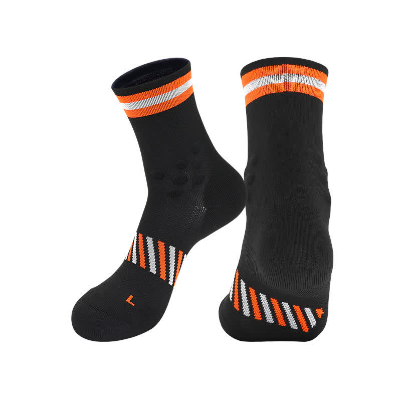 Chaussettes de compression respirantes pour le cyclisme (4 paires) - Noir et orange - EU39-44 (US6-10) - image 8