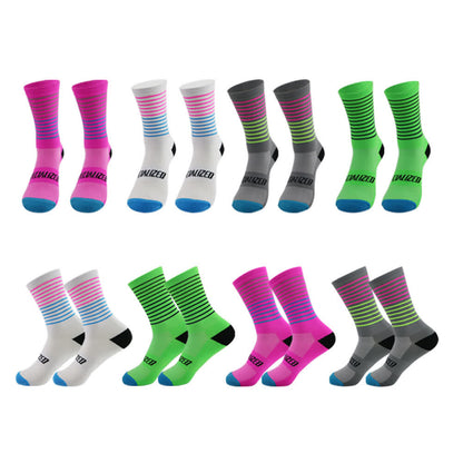 Chaussettes de cyclisme à rayures (4 paires) - Multicolore - EU38-45 (US5-11) - image 1