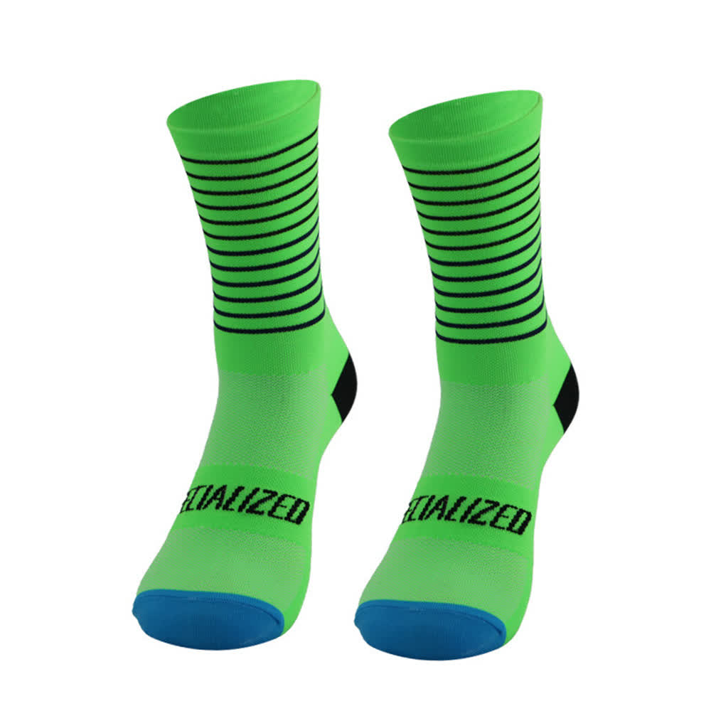Chaussettes de cyclisme à rayures (4 paires) - Vert - EU38-45 (US5-11) - image 4