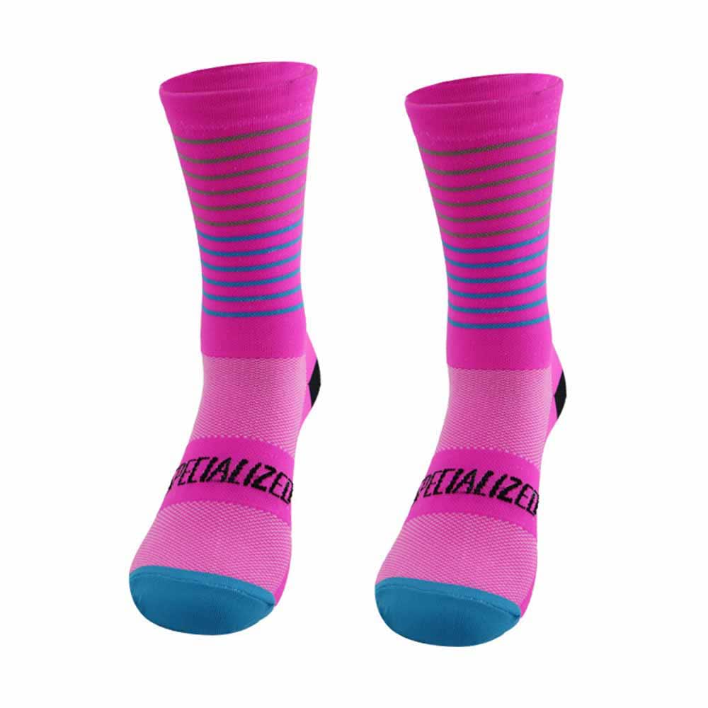 Chaussettes de cyclisme à rayures (4 paires) - Rose - EU38-45 (US5-11) - image 6