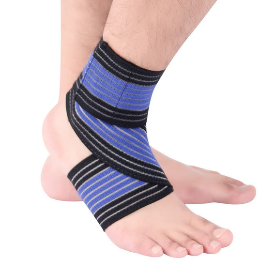 Chevillères fines et élastiques en velcro - Noir et bleu - Taille unique - image 0
