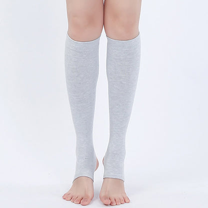 Manchons de mollet étriers en pur coton - Gris clair - XL - image 4