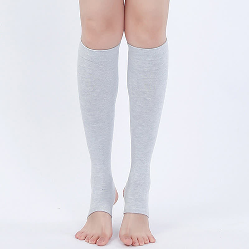Manchons de mollet étriers en pur coton - Gris clair - XL - image 3