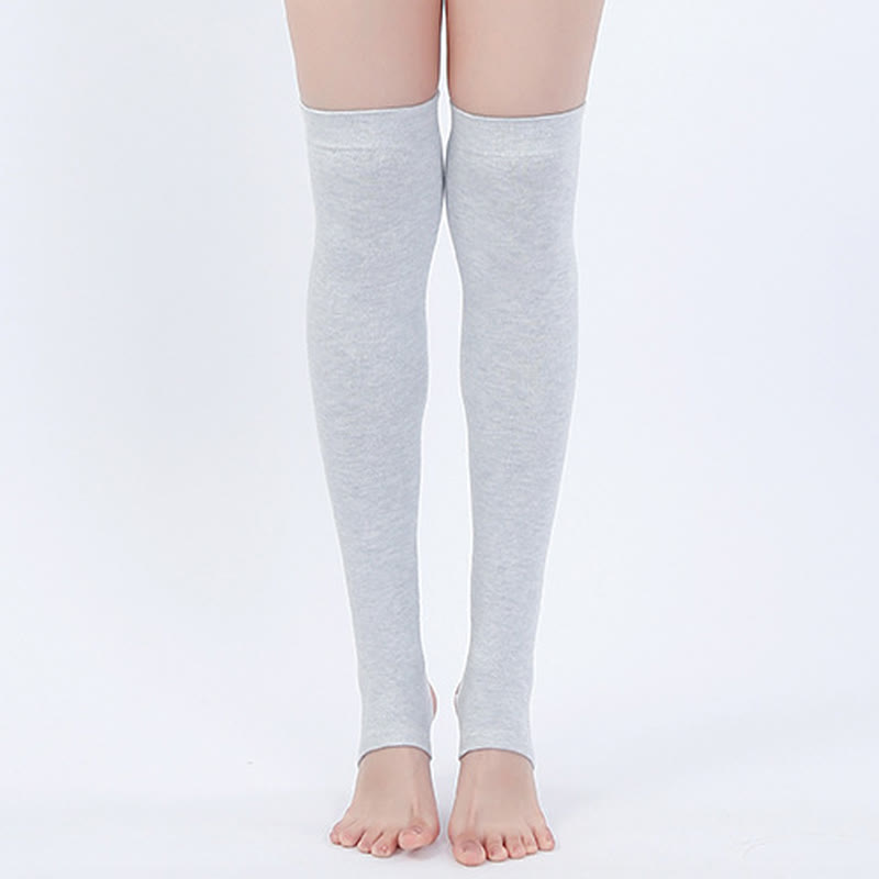 Manchons de cuisse antidérapants en pur coton - Gris clair - XL - image 3
