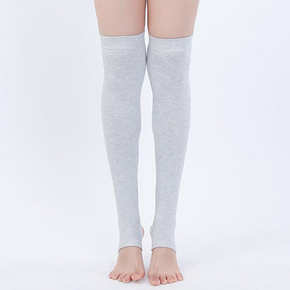 Manchons de cuisse antidérapants en pur coton - Gris clair - XL - image 3