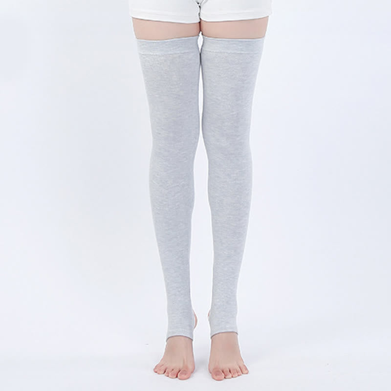 Manchons de cuisse antidérapants en pur coton à haute élasticité - Gris clair - XL - image 4
