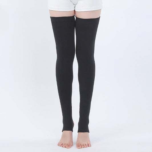 Manchons de cuisse antidérapants en pur coton à haute élasticité - Noir - XL - image 1