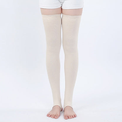 Manchons de cuisse antidérapants en pur coton à haute élasticité - Beige - XL - image 8