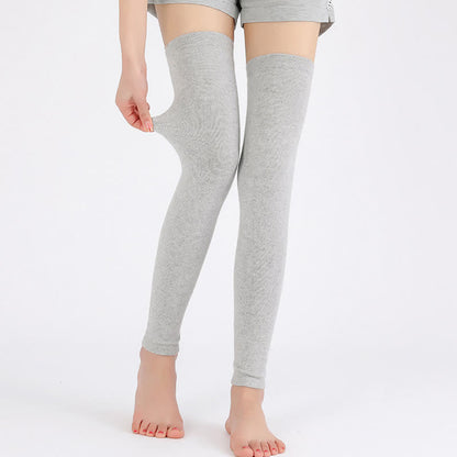 Manches de cuisse élastiques en tricot fin de couleur unie