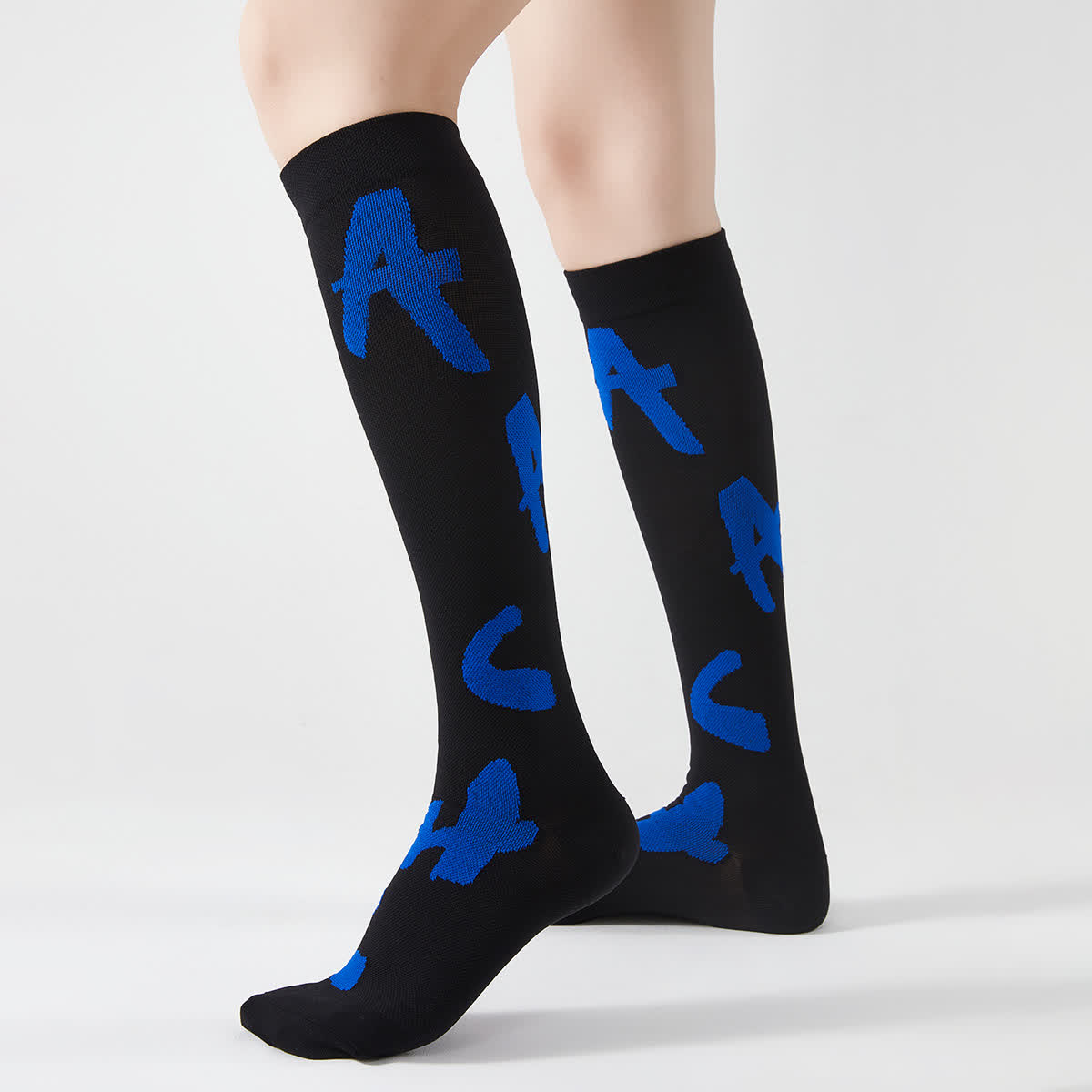 Chaussettes de compression montantes à imprimé cactus (3 paires) - Noir - EU37-42 (US4-8.5) - image 2