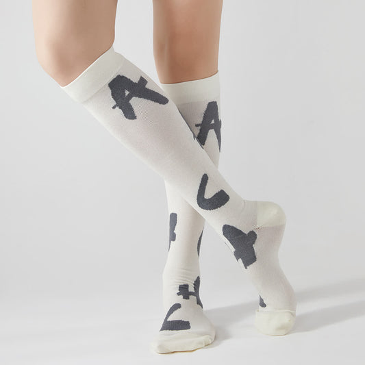 Chaussettes de compression montantes à imprimé cactus (3 paires) - Blanc - EU37-42 (US4-8.5) - image 0