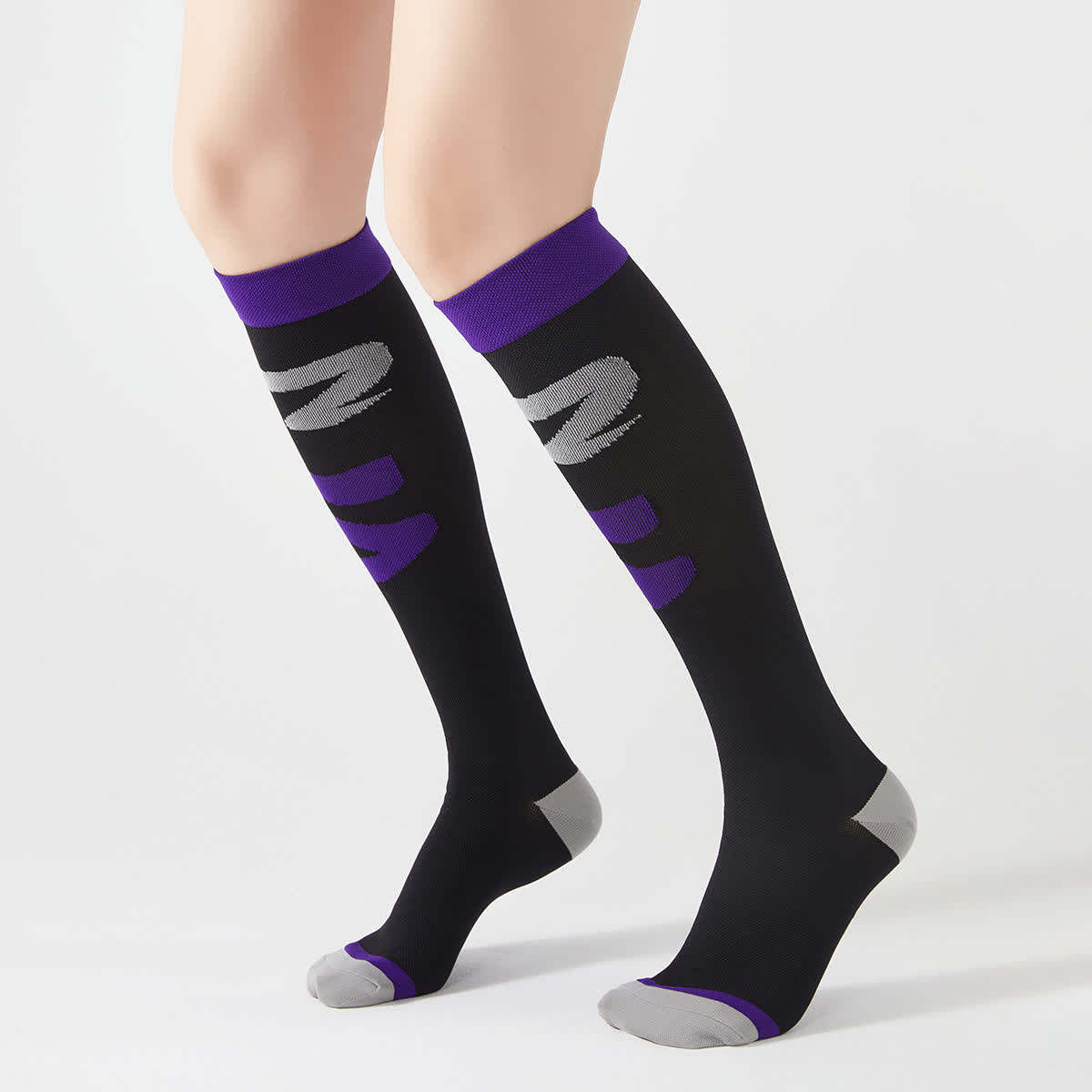 Chaussettes de compression hautes colorblock (3 paires) - Noir - EU37-42 (US4-8.5) - image 2