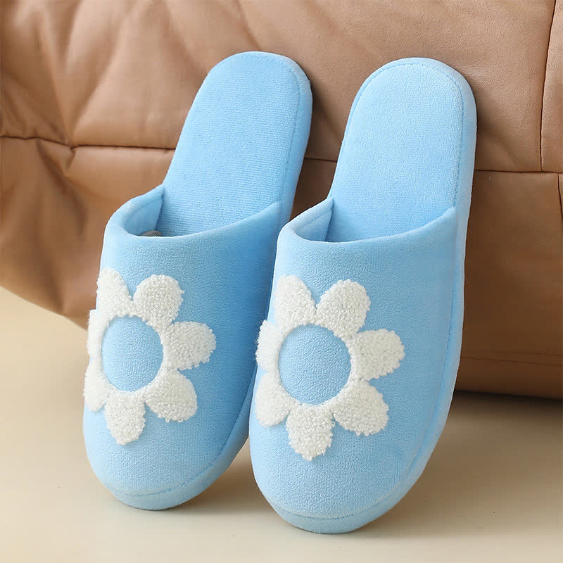 Chaussons mignons à imprimé floral grande taille - Bleu - EU42-43 (US8.5-9) - image 9