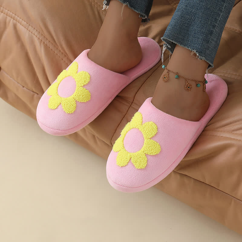 Chaussons mignons à imprimé floral grande taille - Rose - EU42-43 (US8.5-9) - image 2