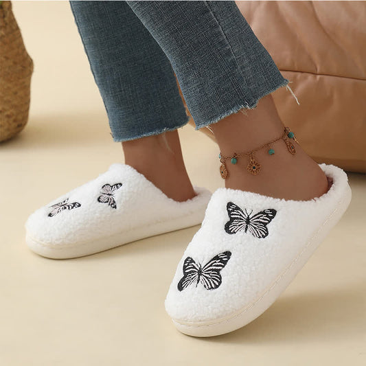 Chaussons mignons à imprimé papillon grande taille - image 1