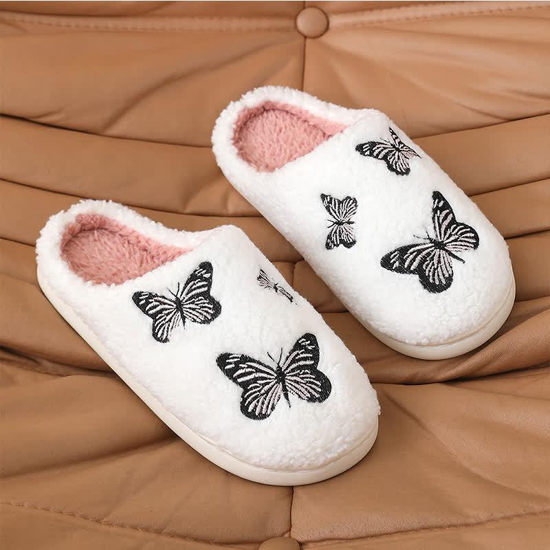 Chaussons mignons à imprimé papillon grande taille - Rose - EU44-45 (US10-11) - image 1