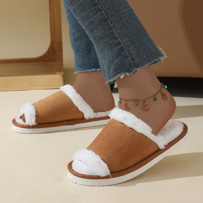 Chaussons en daim avec bordure en fourrure - image 10
