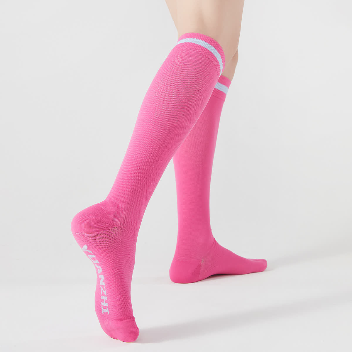 Chaussettes de compression hautes à motif géométrique (5 paires) - Rose - EU37-42 (US4-8.5) - image 2