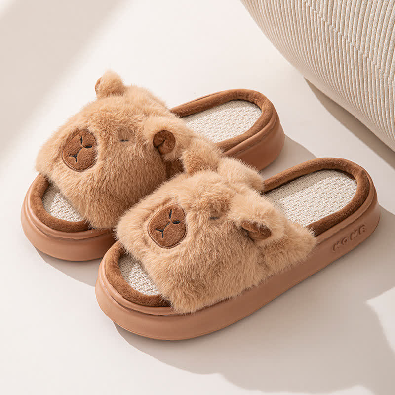 Chaussons ouverts en peluche en forme d'animaux - Kaki - EU43-44 (US9-10) - image 4