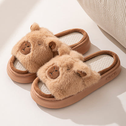 Chaussons ouverts en peluche en forme d'animaux - Kaki - EU43-44 (US9-10) - image 4