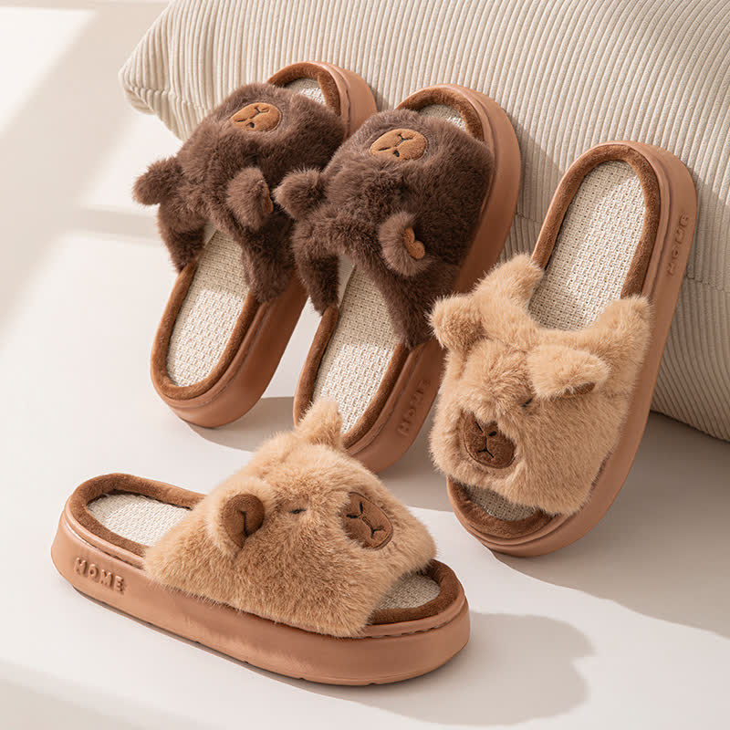 Chaussons ouverts en peluche en forme d'animaux - image 2