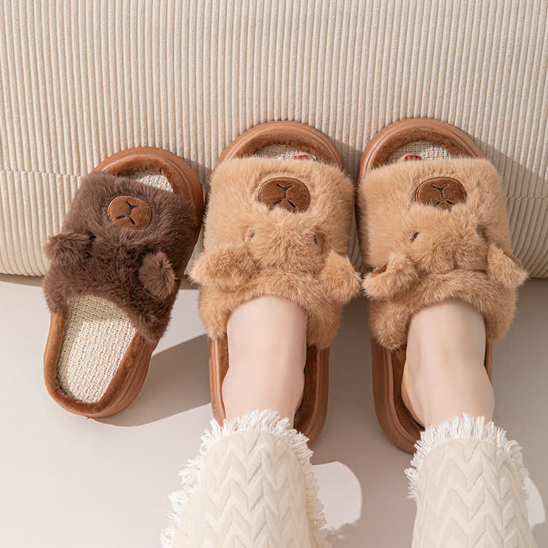 Chaussons ouverts en peluche en forme d'animaux - image 3