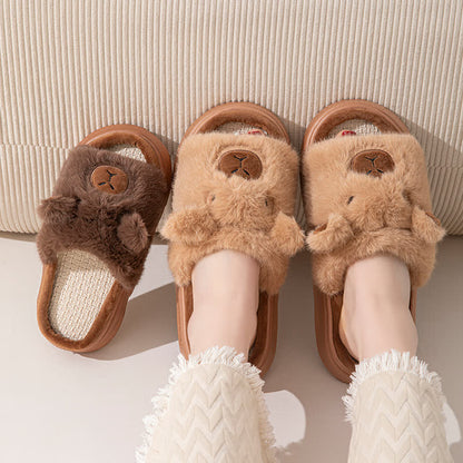 Chaussons ouverts en peluche en forme d'animaux - image 3