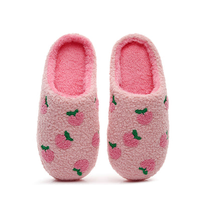 Chaussons en peluche pêche grande taille - Rose - EU44-45 (US10-11) - image 1