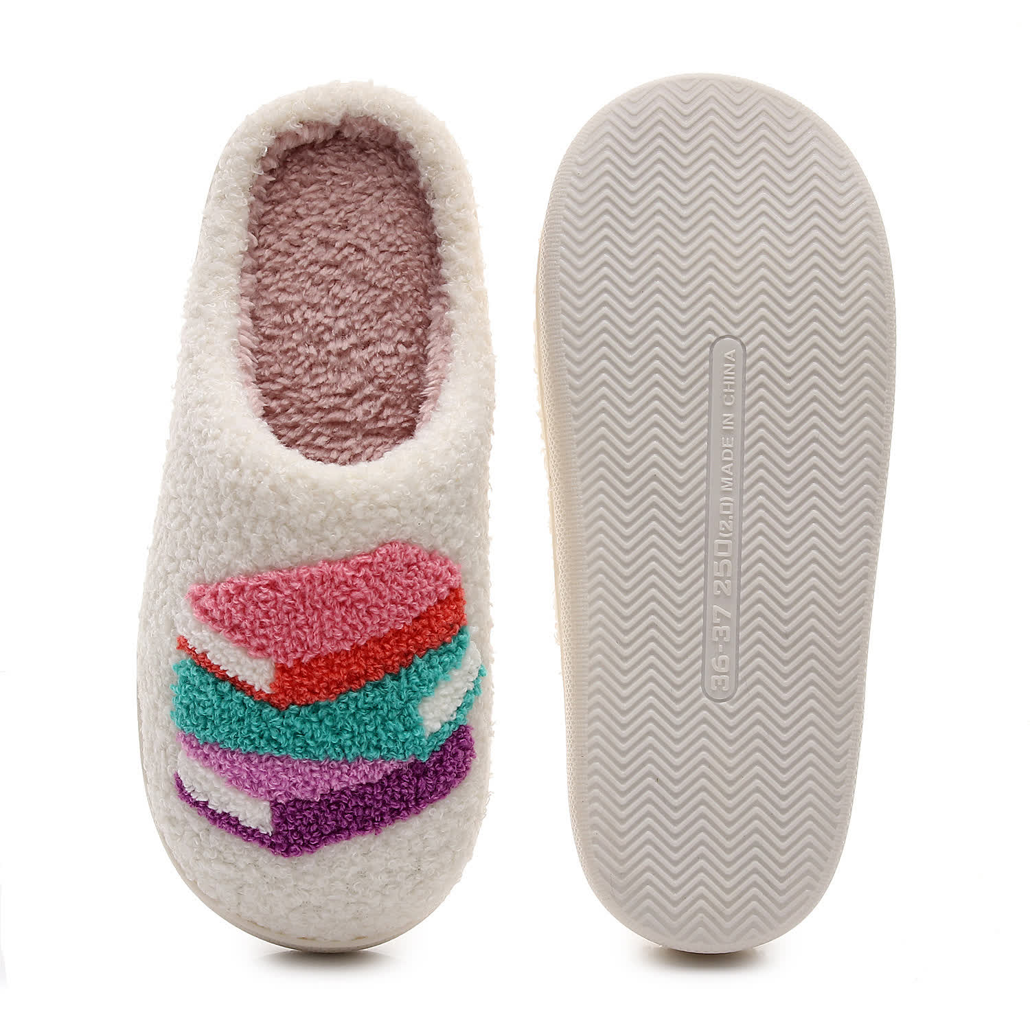 Chaussons grande taille à imprimé livre - image 3