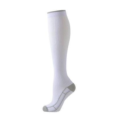 Chaussettes de compression hautes pour la course à pied et les voyages (4 paires) - Blanc - S/M - image 7