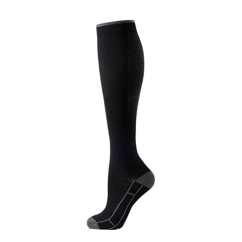 Chaussettes de compression hautes pour la course à pied et les voyages (4 paires) - Noir - S/M - image 1