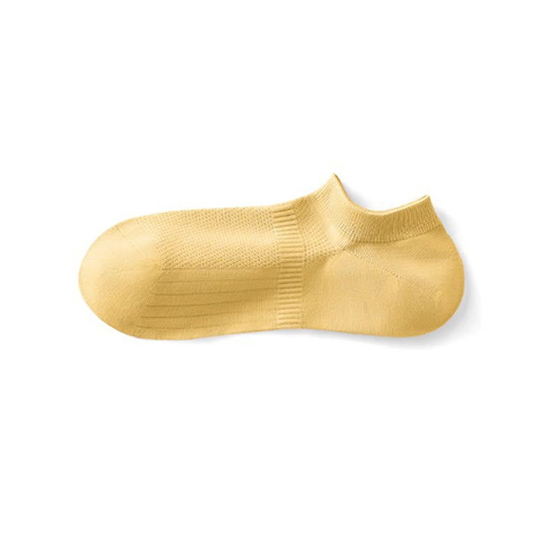 Chaussettes invisibles respirantes en coton et maille anti-transpiration (7 paires) - Jaune - EU39-44 (US6-10) - image 9