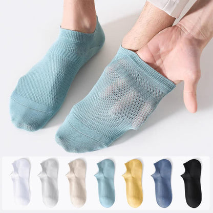 Chaussettes invisibles respirantes en coton et maille anti-transpiration (7 paires) - Multicolore - EU39-44 (US6-10) - image 0
