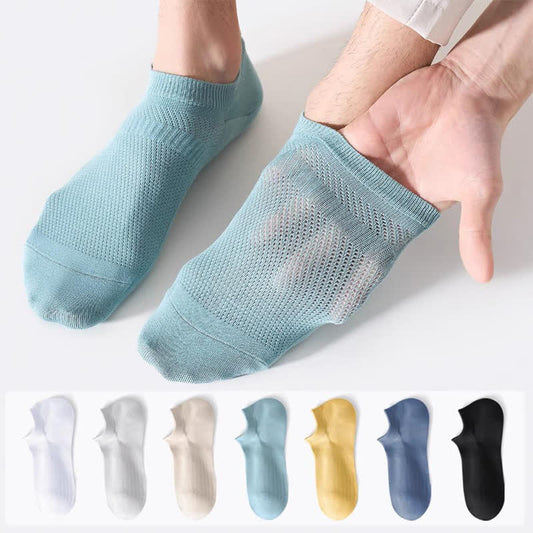 Chaussettes invisibles respirantes en coton et maille anti-transpiration (7 paires) - Multicolore - EU39-44 (US6-10) - image 0