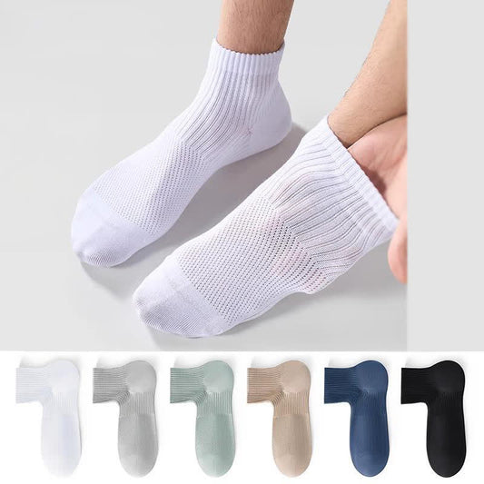 Chaussettes basses respirantes en coton uni (6 paires)