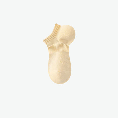 Chaussettes de sport invisibles en coton de couleur unie (7 paires)