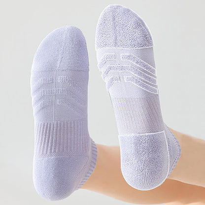 Chaussettes de sport invisibles en coton de couleur unie (7 paires)