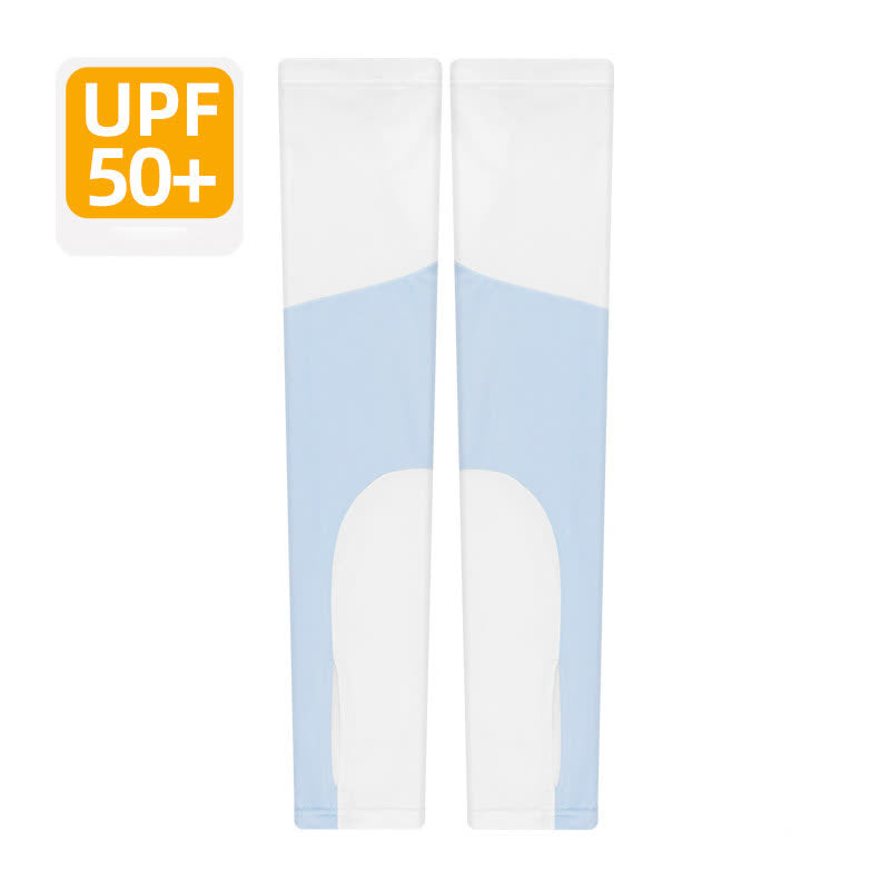 Manchons de protection solaire respirants à blocs de couleur - Bleu - XL - image 6