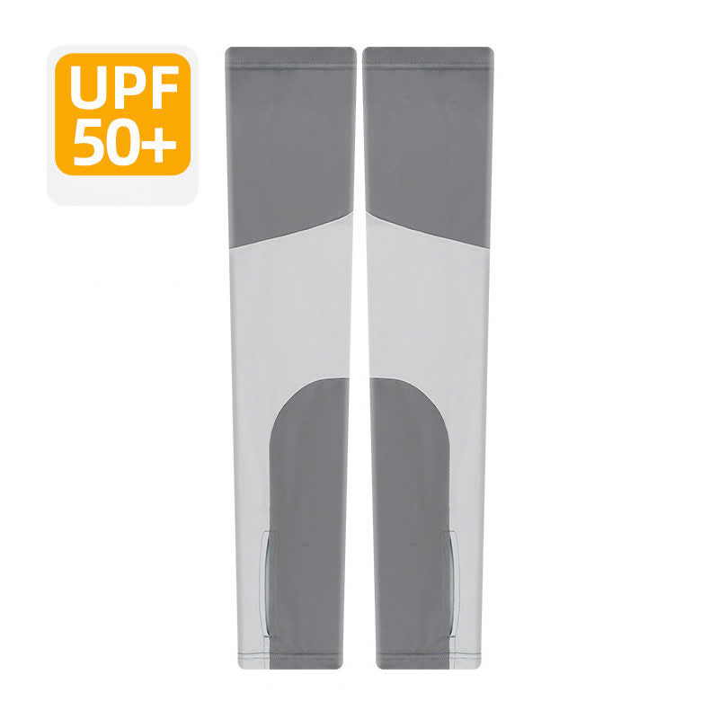 Manchons de protection solaire respirants à blocs de couleur - Gris foncé - XL - image 9