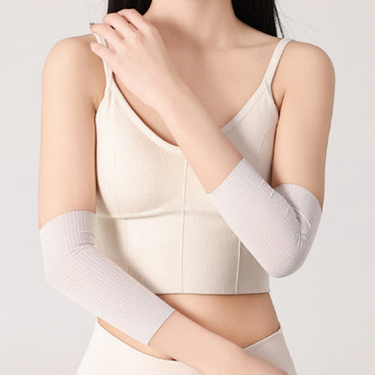 Manchons de bras en soie glacée sans couture (2 paires)