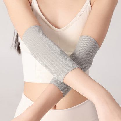 Manchons de bras en soie glacée sans couture (2 paires) - Gris - XL - image 3
