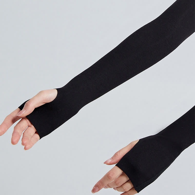 Manchons longs en modal avec boucle pour les doigts (2 paires) - image 2