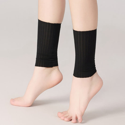 Manchons de cheville en soie glacée jacquard de blé (2 paires) - Noir - XL - image 0